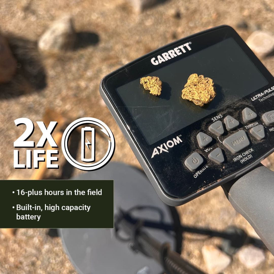 Garrett Axiom PI Gold Detector w/ MS-3 Headphones and 2 Coils